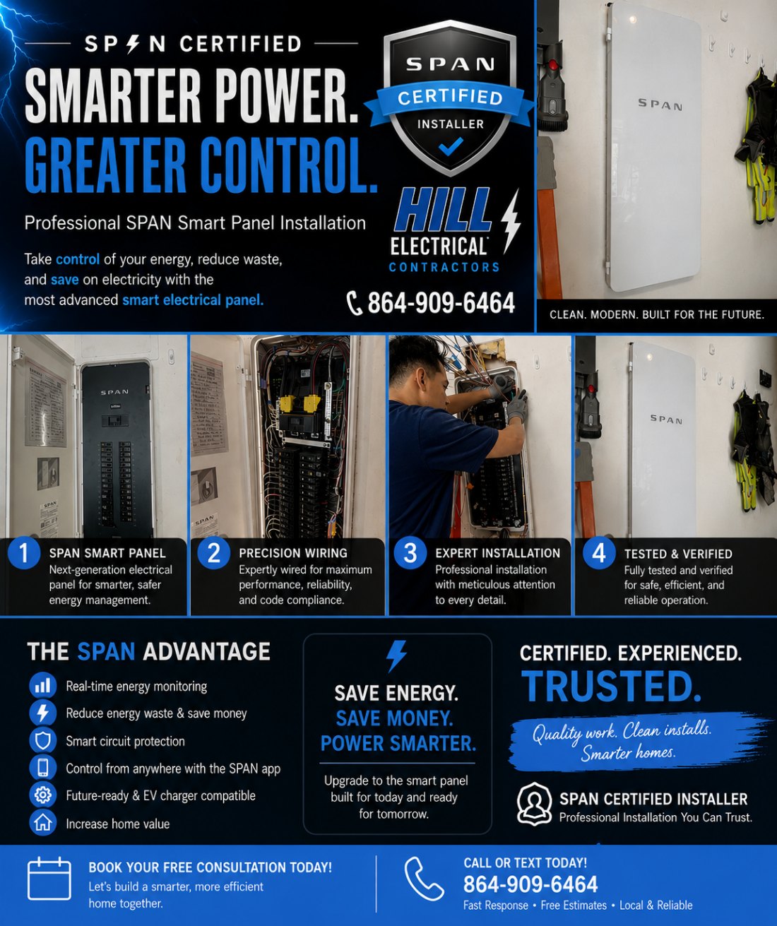 Hill Electrical Contractors — SPAN Smart Panel certified installer